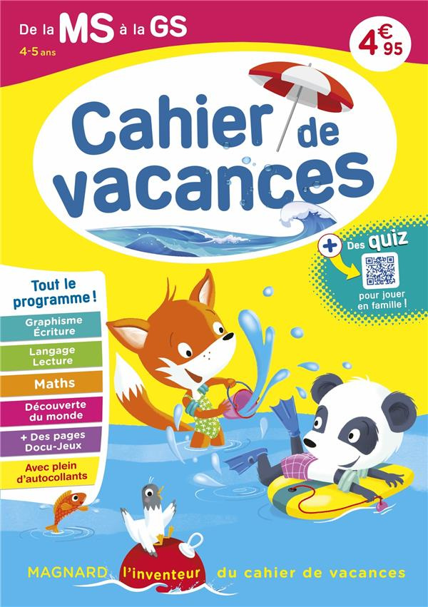 Cahier de vacances de la MS à la GS. Edition 2023