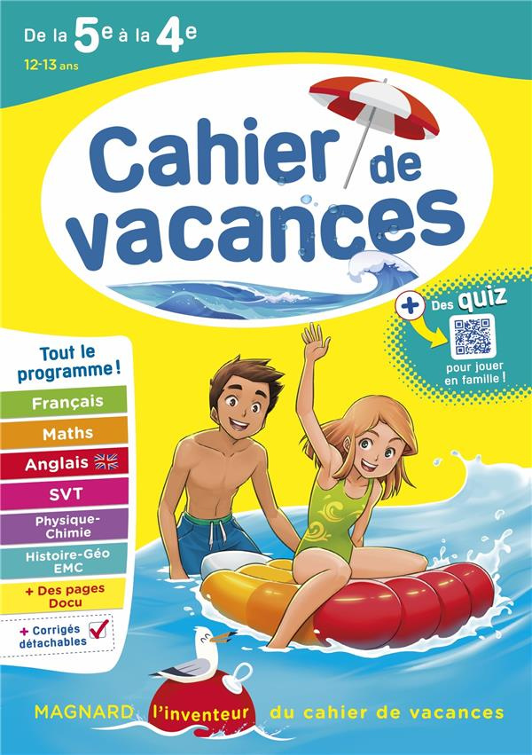 Cahier de vacances de la 5e à la 4e. Edition 2023