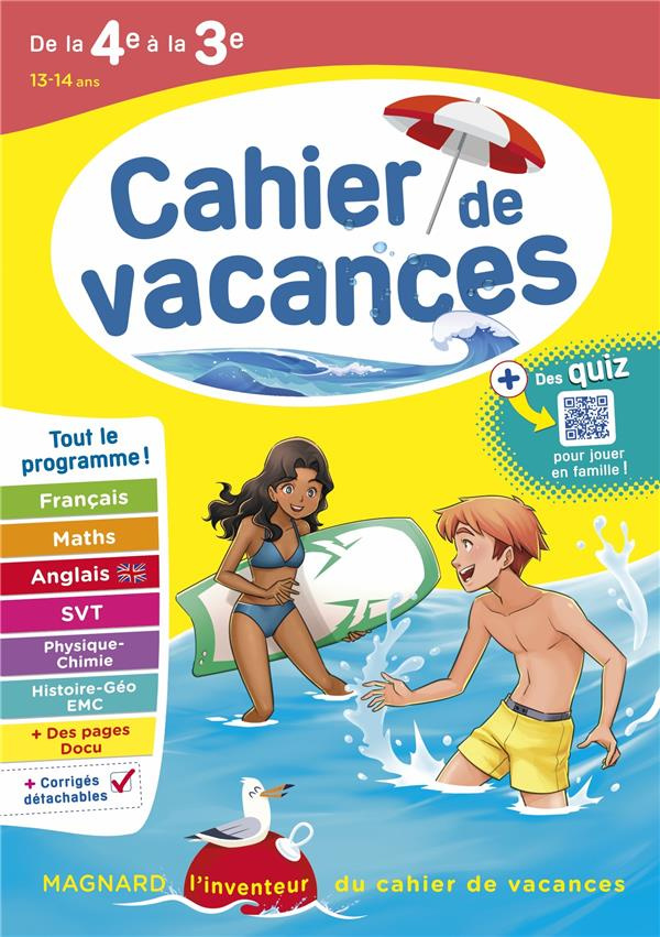 Cahier de vacances de la 4e à la 3e. Edition 2023