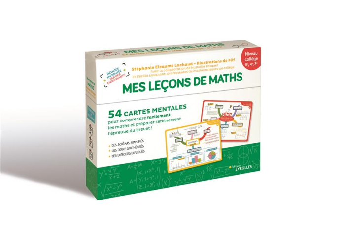 MES LECONS DE MATHS - NIVEAU COLLEGE - 54 CARTES MENTALES POUR COMPRENDRE FACILEMENT LES MATHS ET PR