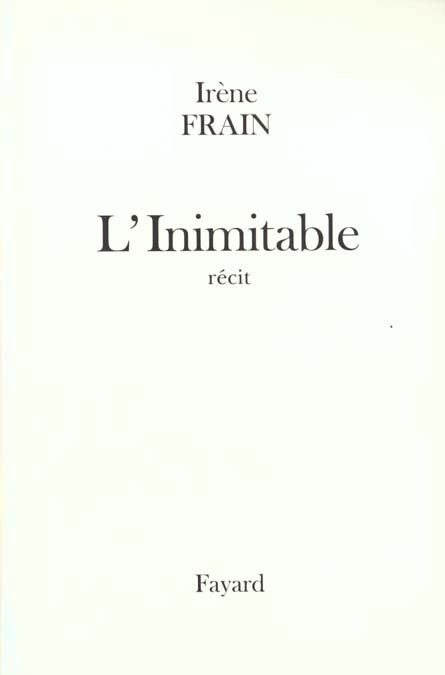 L'Inimitable. Récit