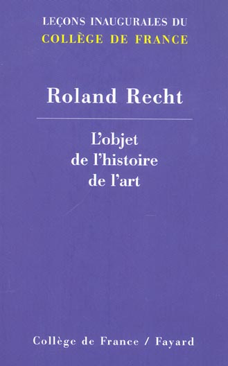 L'objet de l'histoire de l'art