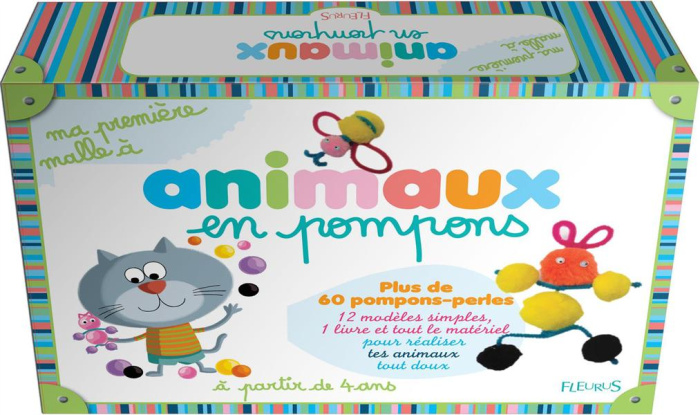 Animaux en pompons. Un livre et tout le matériel pour réaliser 12 modèles d'animaux tout doux
