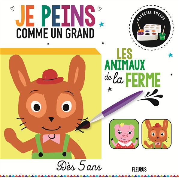 Les animaux de la ferme. Coffret livre   toile   peinture
