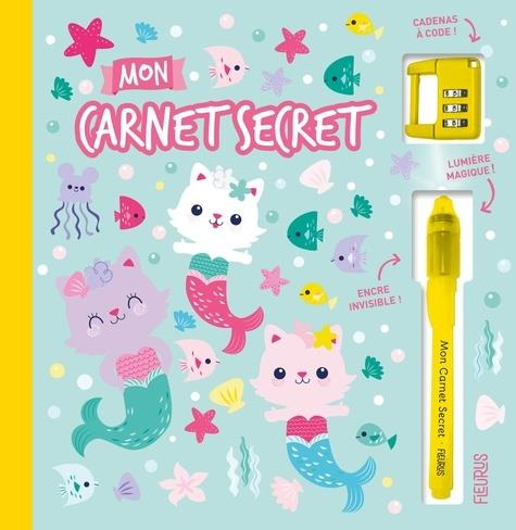 Mon carnet secret Chat-sirènes. Avec un cadenas à code et un stylo à encre invisible et lumière magi