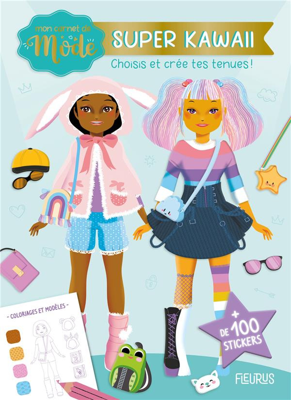 Mon carnet de mode Super kawaii.   de 100 stickers