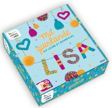 Ma guirlande en laine et pompons. Avec 3 pelotes de laine de 50 mètres, 2 cercles pour pompon rond,