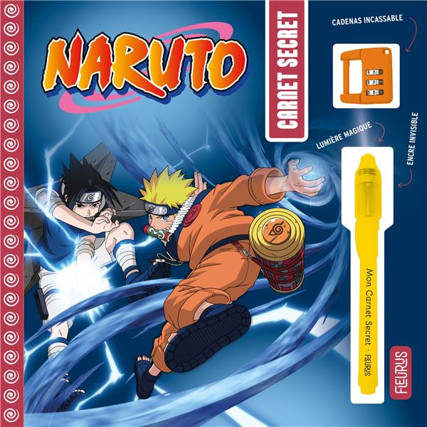 Carnet secret Naruto. Avec 1 cadenas à code et 1 stylo à encre invisible