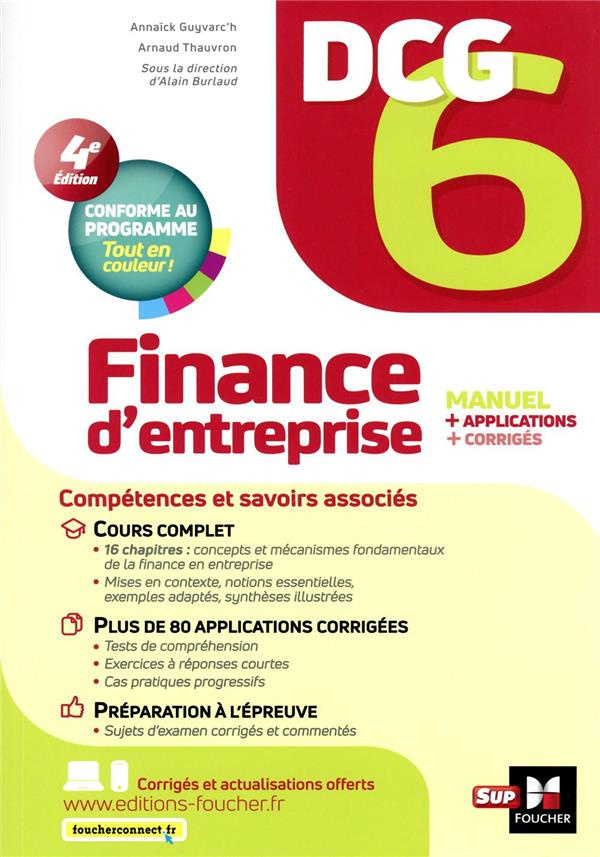 Finance d'entreprise DCG 6. Manuel et applications, 4e édition