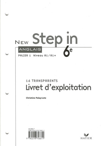 NEW STEP IN ANGLAIS 6E - TRANSPARENTS, ED. 2006