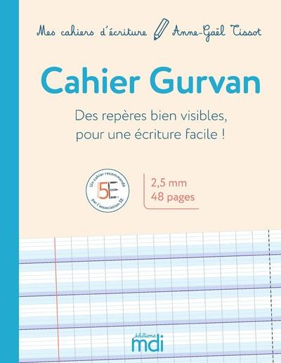 Cahier Gurvan 2,5mm. Des repères bien visibles pour une écriture facile !