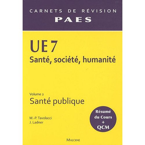 UE 7 Santé, société, humanité. Volume 2, Santé publique