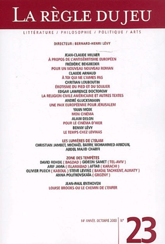 La Règle du jeu N° 23 Octobre 2003