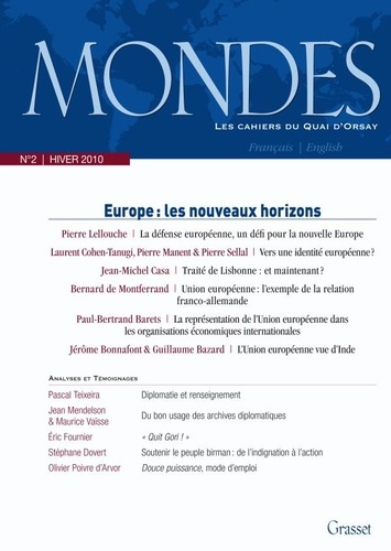 Mondes N° 2, Hiver 2010 : Europe : les nouveaux horizons
