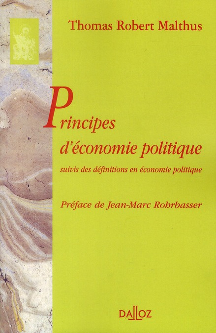 Principes d'économie politique. Suivis des définitions en économie politique