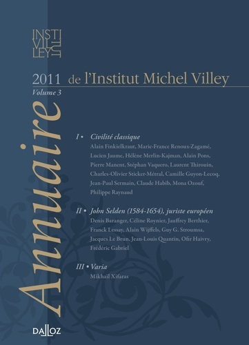 Annuaire de l'Institut Michel Villey. Volume 3, 2011