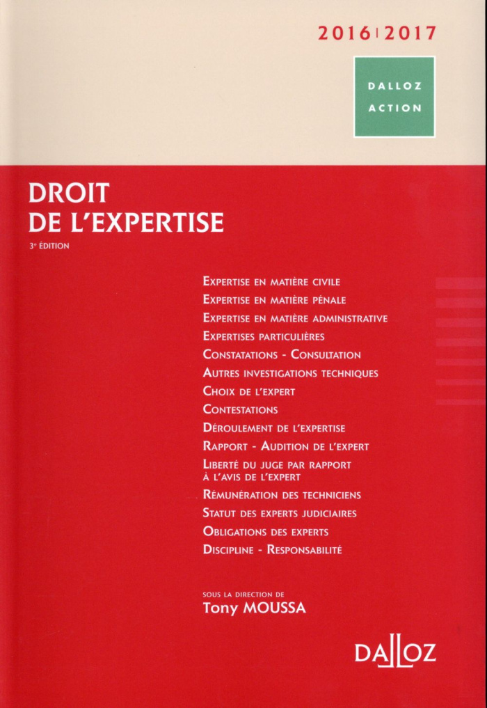 Droit de l'expertise. 3e édition