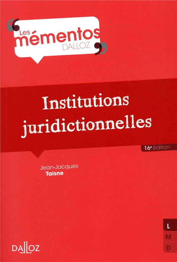 Institutions juridictionnelles. 16e édition