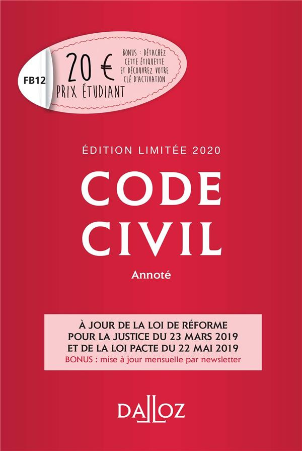 Code civil annoté 2020. Edition limitée