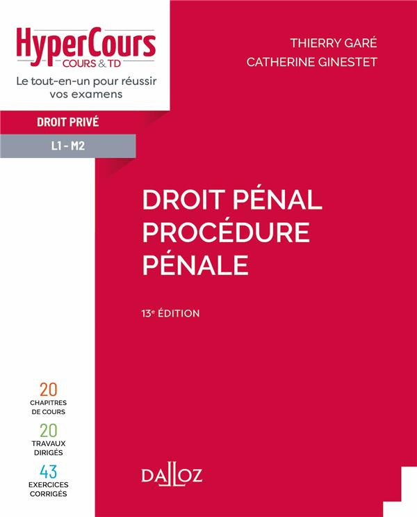 Droit pénal, droit privé L1-M2. Procédure pénale, 13e édition