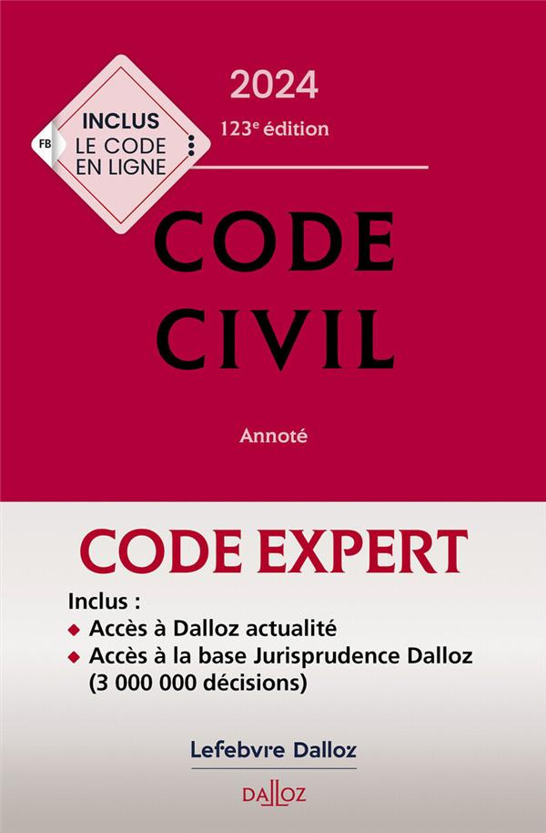 Code civil. Annoté, Edition 2024