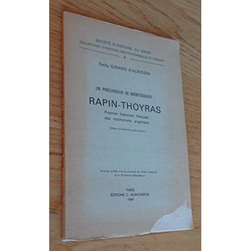 Rapin-Thoyras un précurseur de Montesquieu