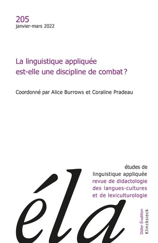 Etudes de Linguistique Appliquée N° 205, janvier-mars 2022 : La linguistique appliquée est-elle une