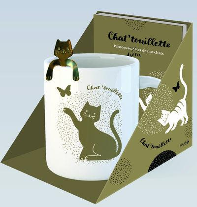 Chat'touillette. Coffret livre   mug   touillette