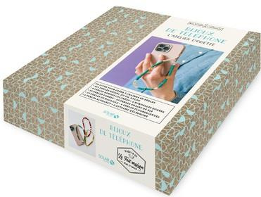 Bijoux de téléphone. Coffret avec 1 livre,   de 550 perles, du fil nylon et 3 attache-téléphone