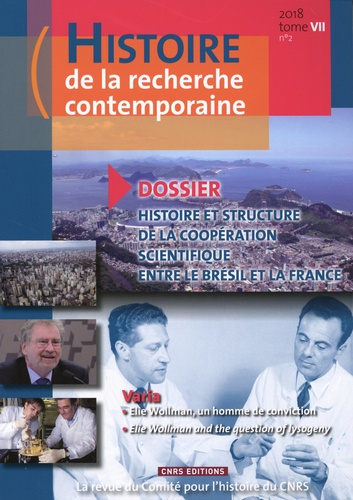 Histoire de la recherche contemporaine Tome 7 N° 2/2018 : Histoire et structure de la coopération sc