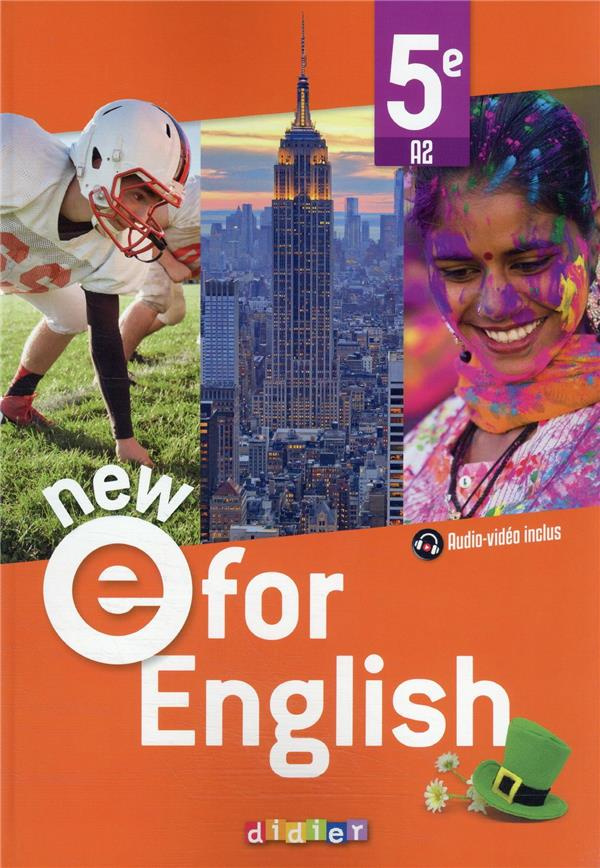 Anglais 5e A2 New E For English. Edition 2022