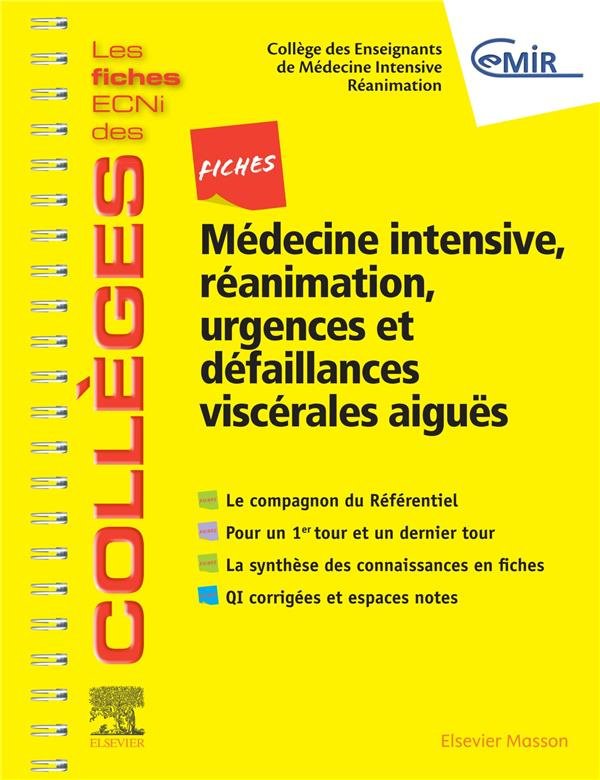 Fiches Médecine Intensive, réanimation, urgences et défaillances viscérales aiguës