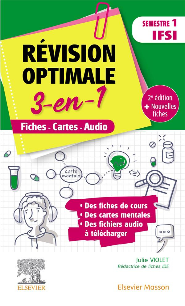 Révision optimale 3-en-1 Semestre 1 IFSI. Fiches - Cartes - Audio, 2e édition
