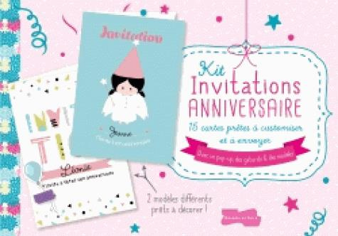 Kit invitations anniversaire. 15 cartes prêtes à customiser et à envoyer