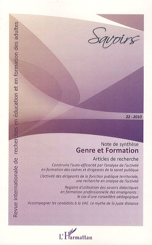 Savoirs N° 22, 2010 : Genre et formation