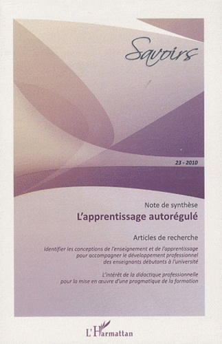 Savoirs N° 23, 2010 : L'apprentissage autorégulé