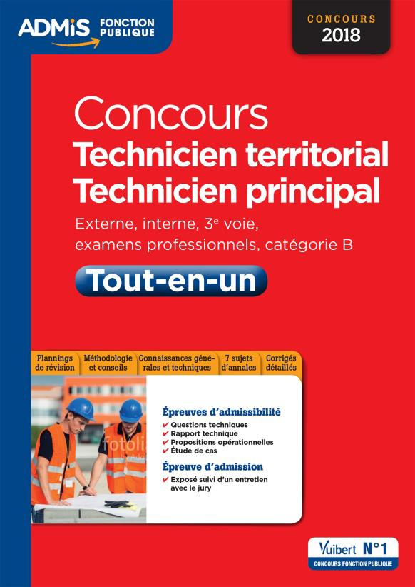 Concours Technicien territorial, Technicien principal, catégorie B. Tout-en-un, Edition 2018-2019