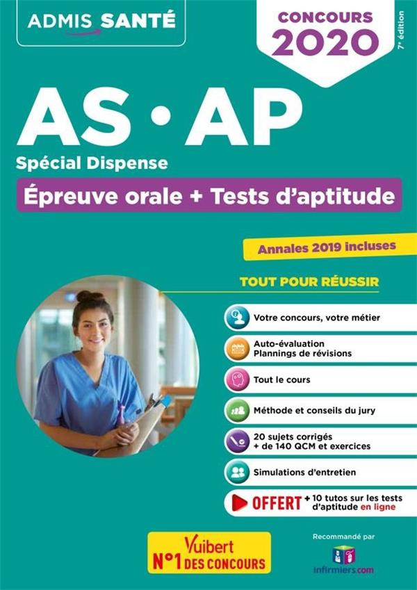Concours AS-AP spécial dispense. Epreuve orale   Tests d'aptitude, Edition 2019-2020