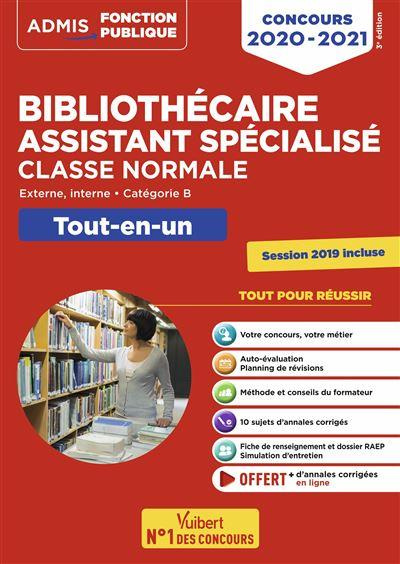 BIBAS de classe normale, Magasinier principal des bibliothèques 2e classe. Tout-en-un Catégorie B, E