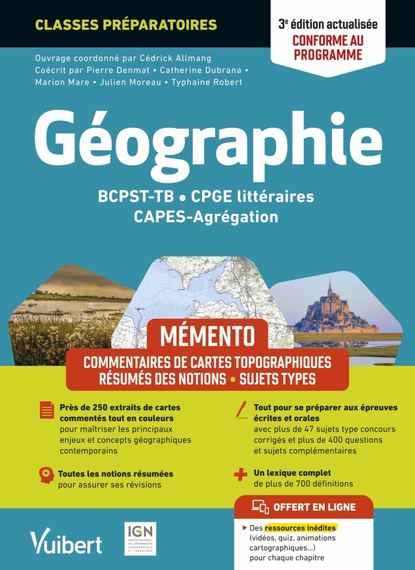 Mémento Géographie BCPST/TB/CPGE littéraire/CAPES/Agrégation. Commentaires de cartes topographiques,