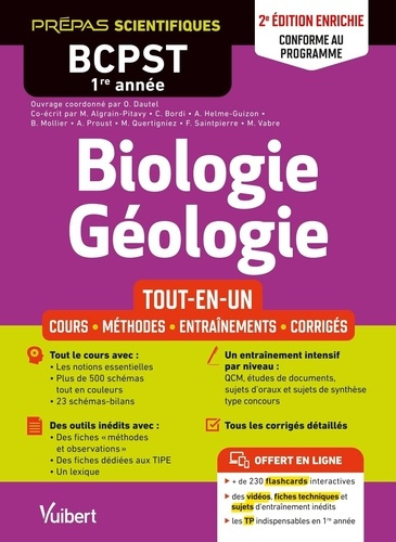 Biologie-Géologie BCPST 1re année. Tout-en-un - Cours, méthodes, entraînements, corrigés, Edition 20