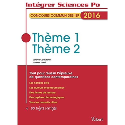 Concours commun des IEP 2016. L'école ; La démocratie