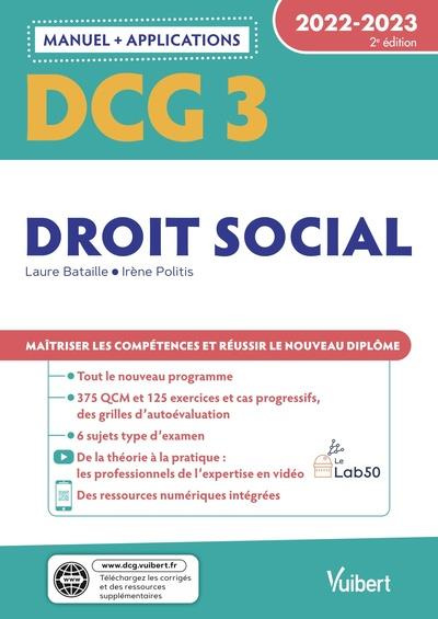 DCG 3 Droit social. Edition 2022-2023