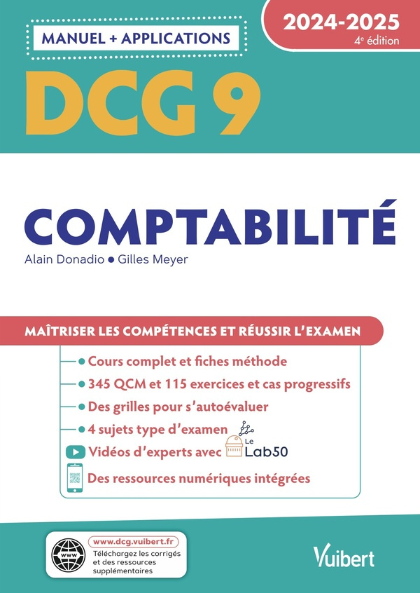 Comptabilité DCG 9. Manuel   applications, Edition 2024-2025