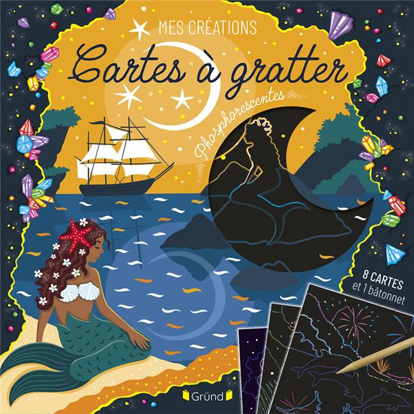 Cartes à gratter phosphorescentes. Avec 8 cartes et 1 bâtonnet