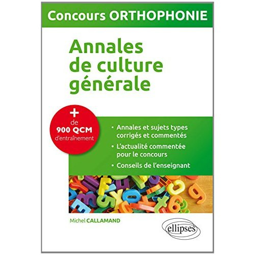 Annales de culture générale, concours orthophonie