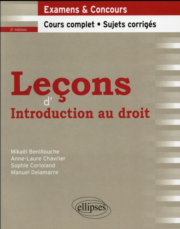 Leçons d'introduction au droit. 2e édition