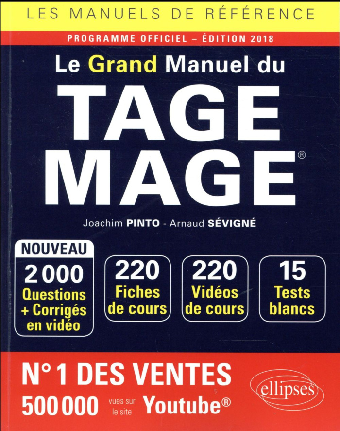 Le grand manuel du TAGE MAGE. Edition 2018
