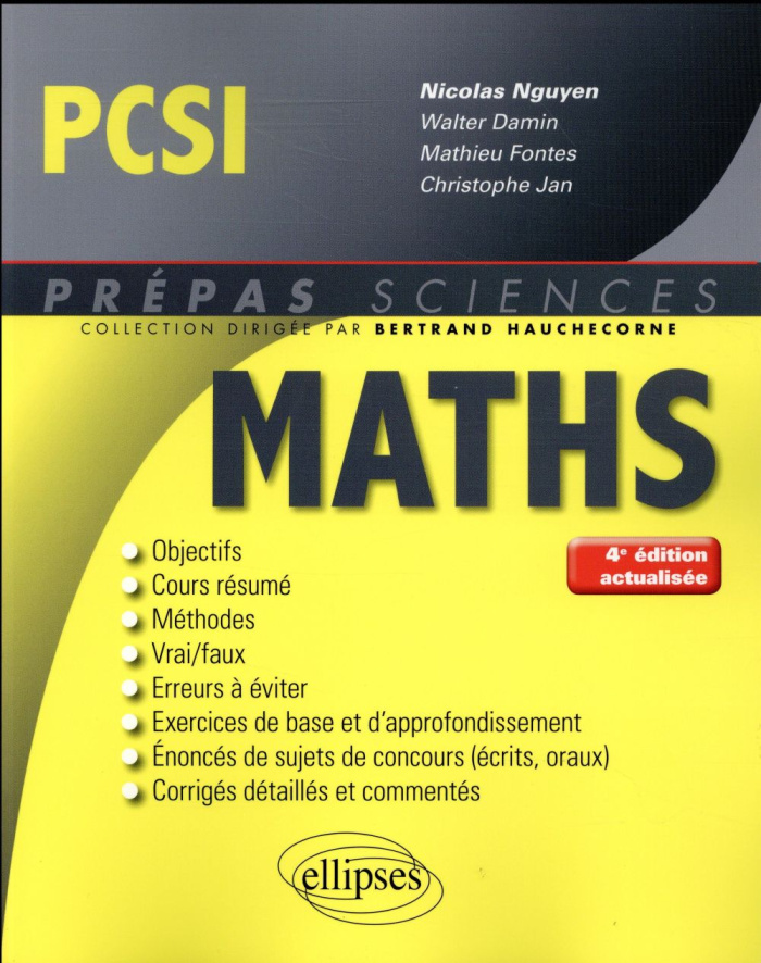 Mathématiques PCSI. 4e édition