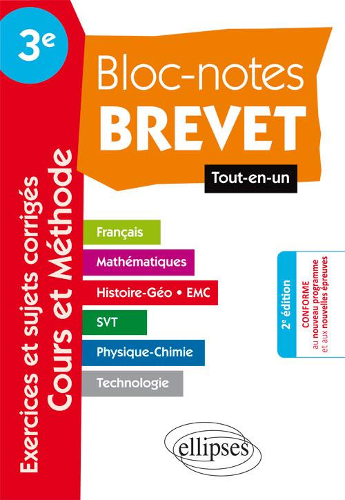 Bloc-notes Brevet 3e. Tout-en-un, 2e édition